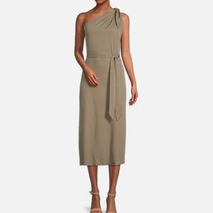 ✅Antonio Melani Weylyn Sleeveless Asymmetrical Neck Bow Shoulder Tie Waist